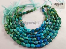 Natural  Blue Opalina Shaded Far Faceted Oval Beads